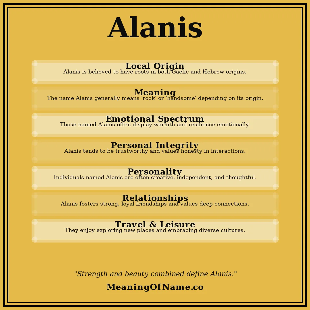 Alanis name meaning poster