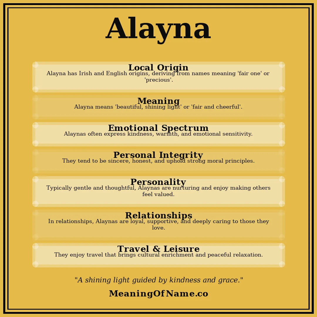 Alayna name meaning poster
