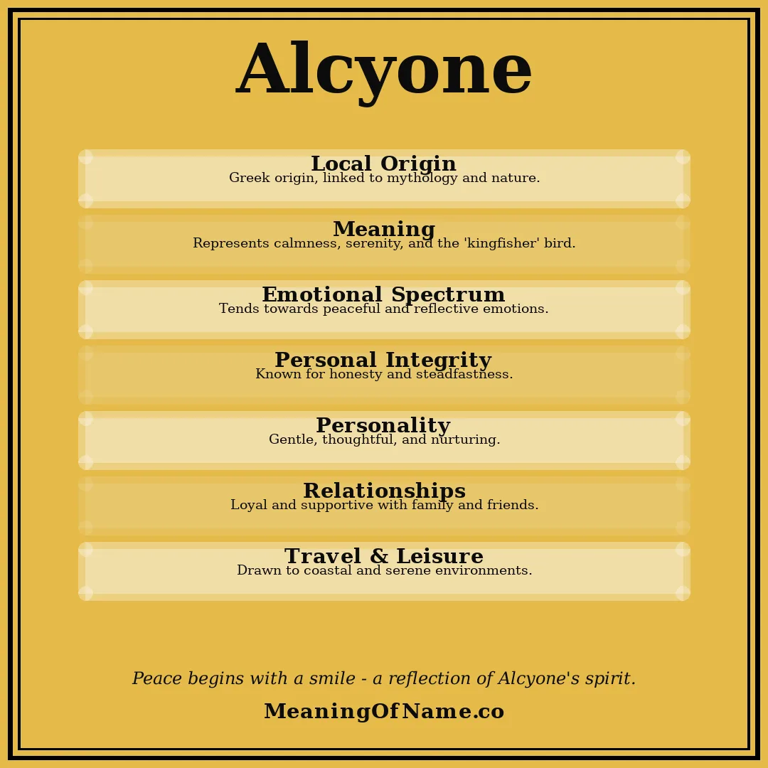 Alcyone name meaning poster