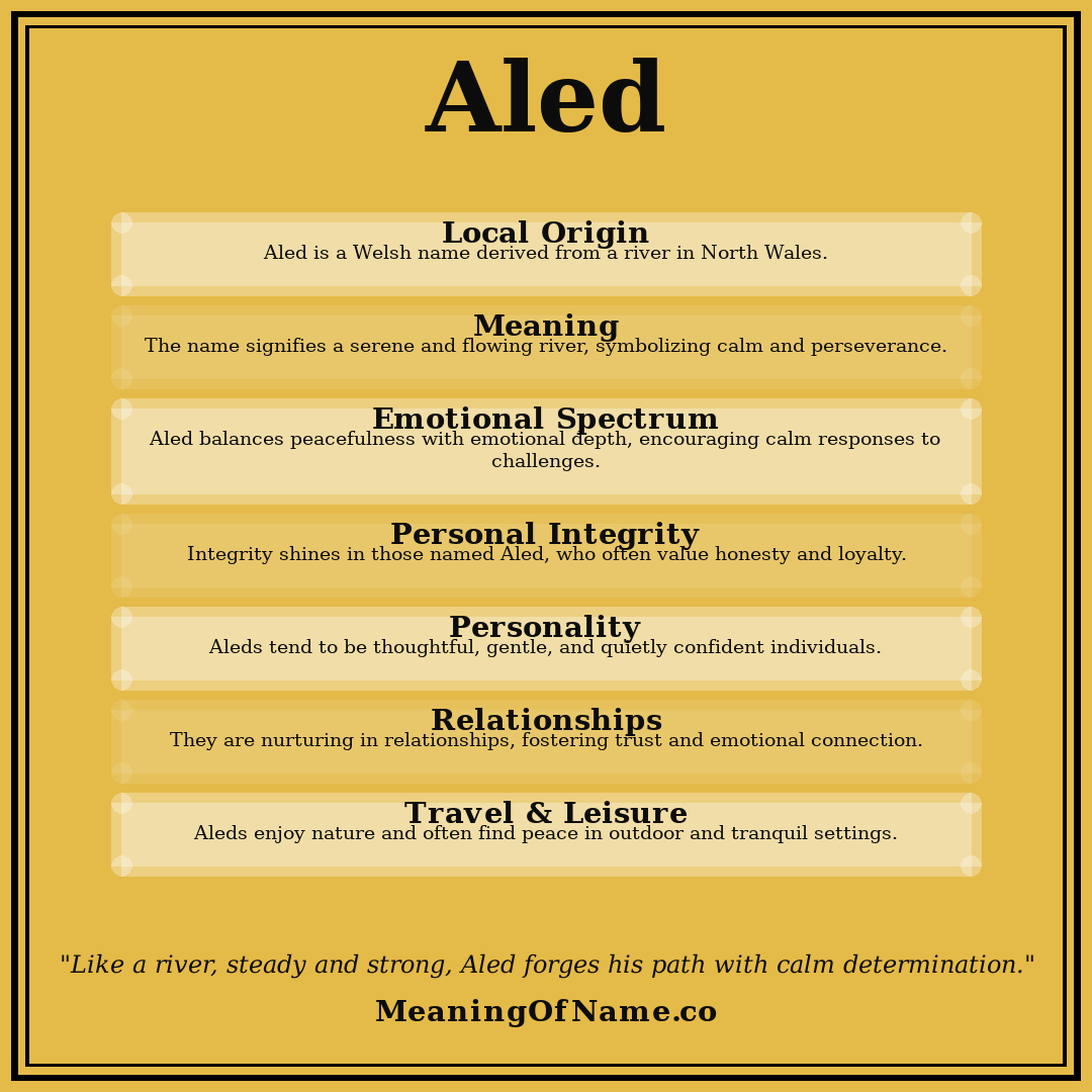 Aled name meaning poster