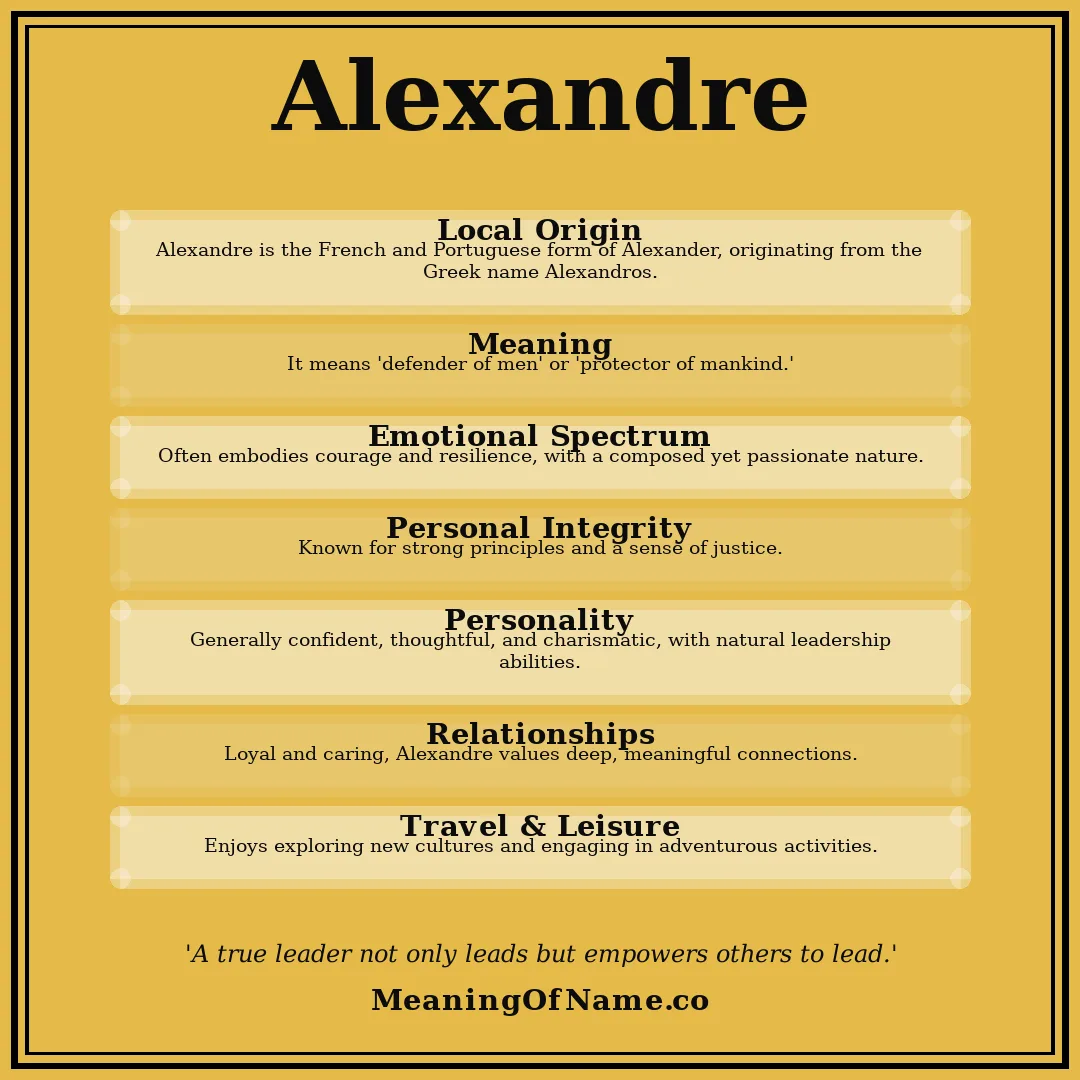 Alexandre name meaning poster