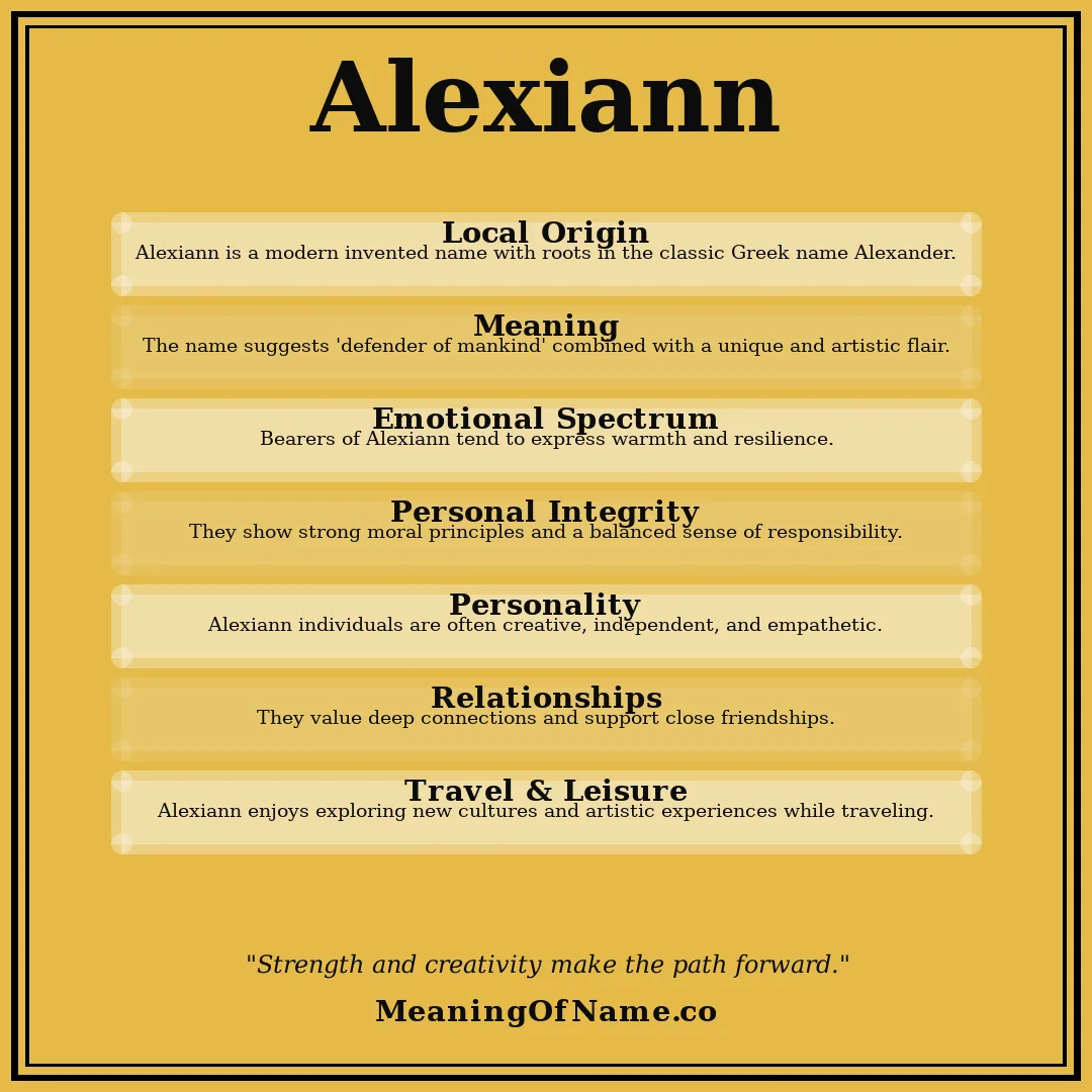 Alexiann name meaning poster