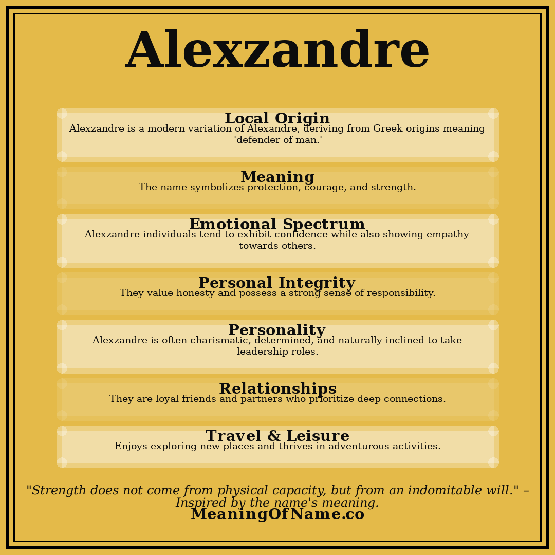Alexzandre name meaning poster