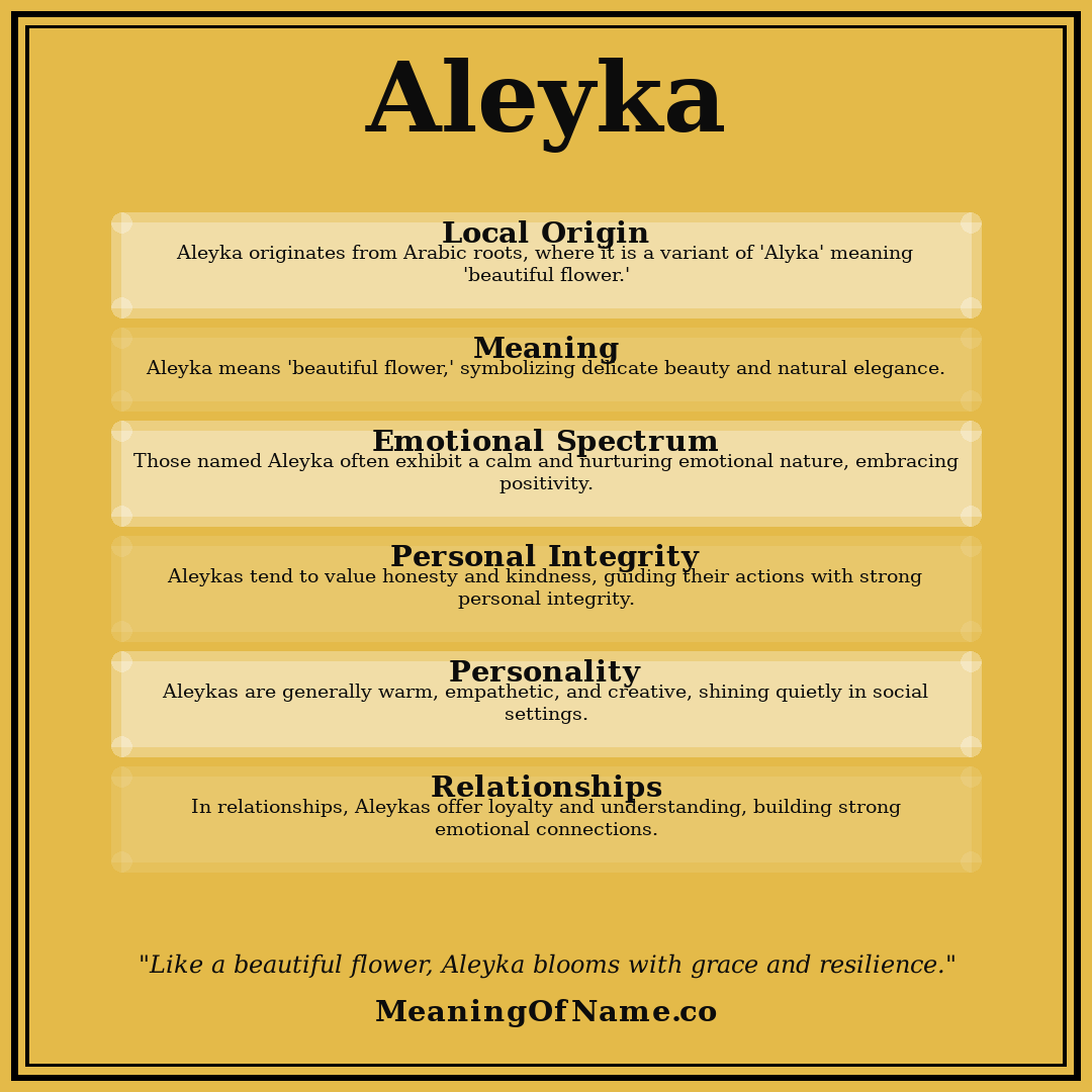 Aleyka name meaning poster