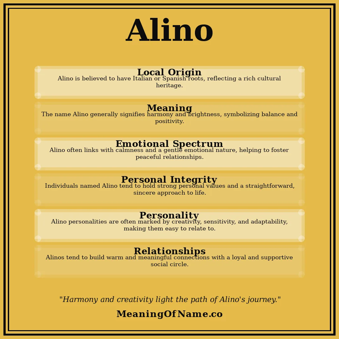Alino name meaning poster
