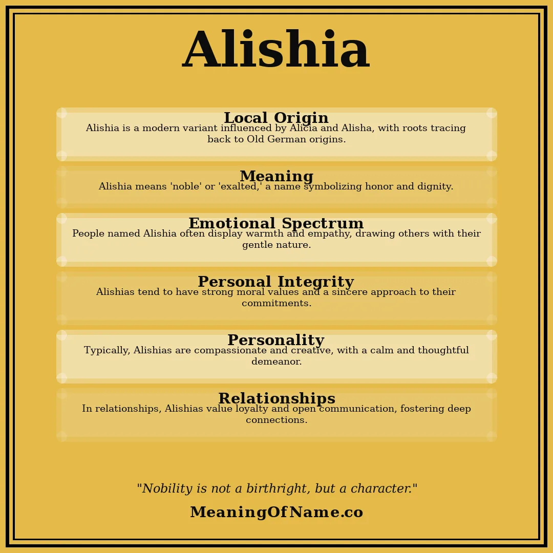 Alishia name meaning poster