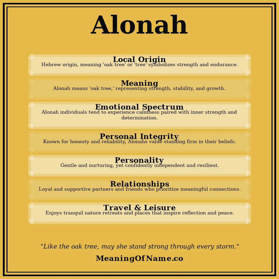Alonah name meaning poster