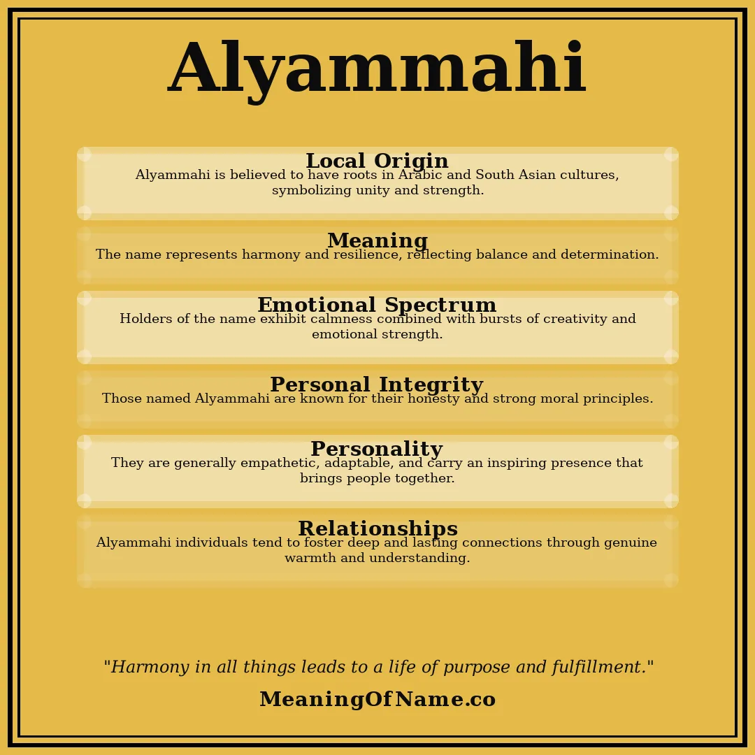 Alyammahi name meaning poster