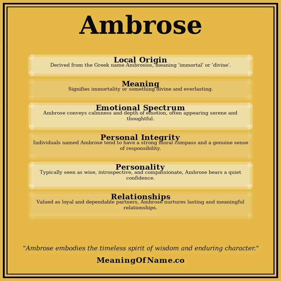Ambrose name meaning poster