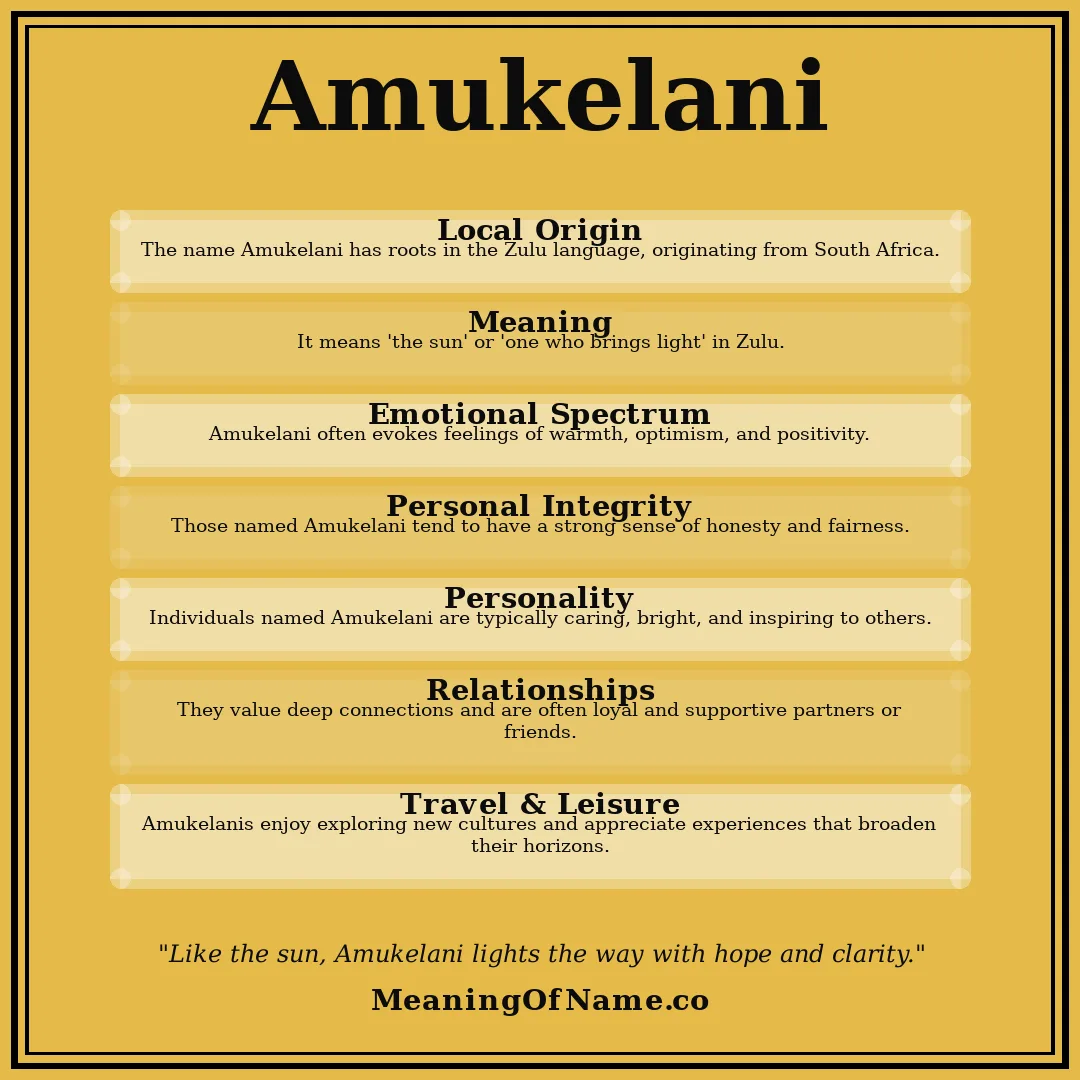 Amukelani name meaning poster