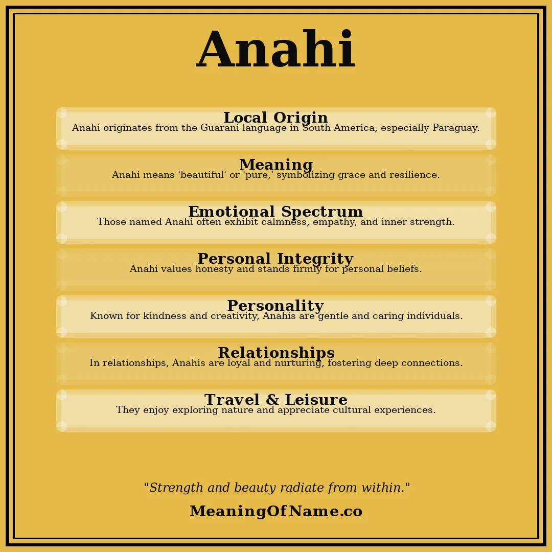 Anahi name meaning poster