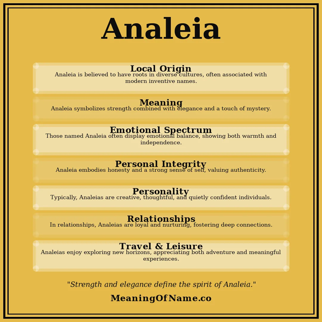 Analeia name meaning poster