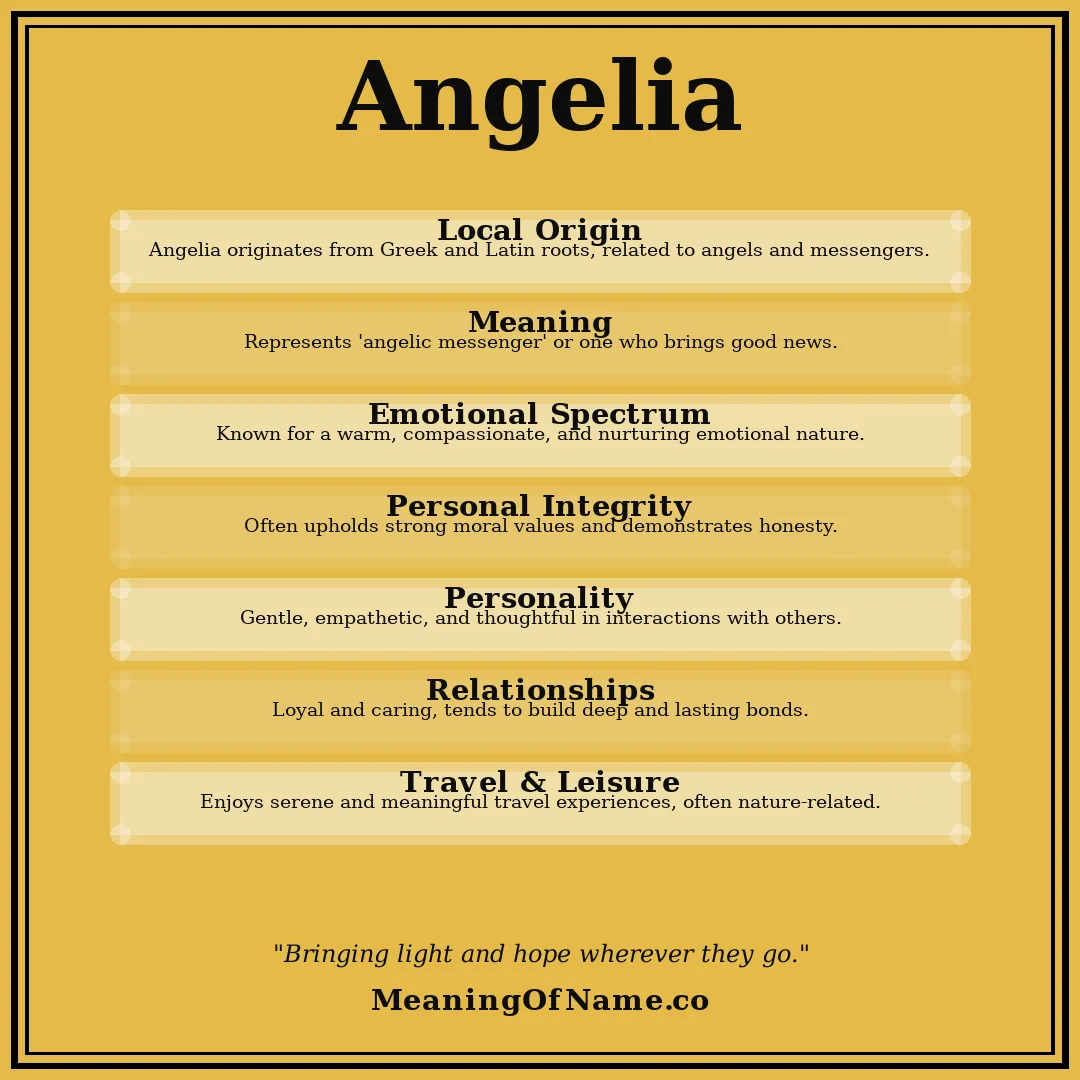 Angelia name meaning poster