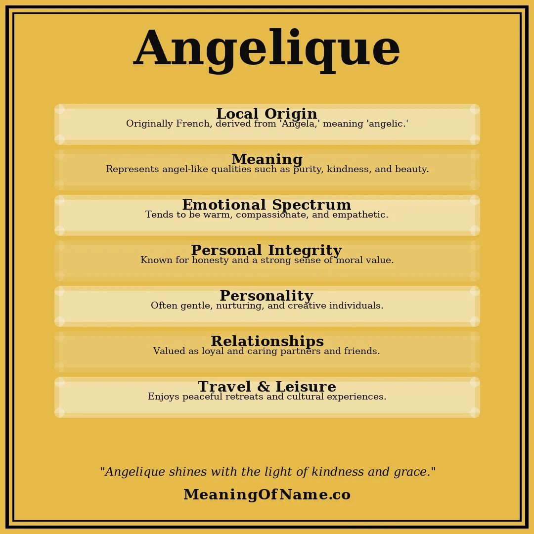 Angelique name meaning poster