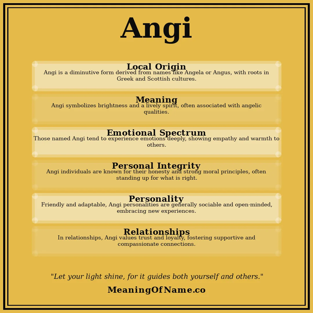 Angi name meaning poster
