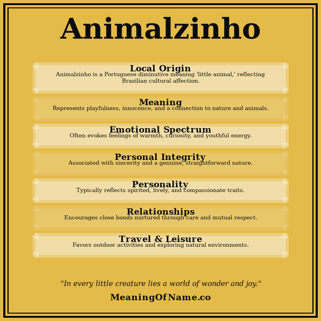 Animalzinho name meaning poster
