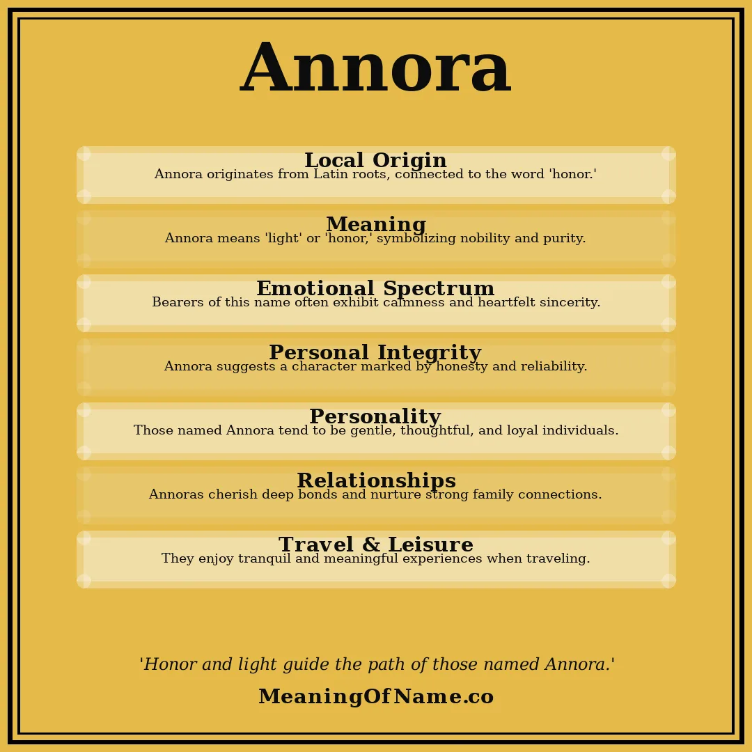 Annora name meaning poster
