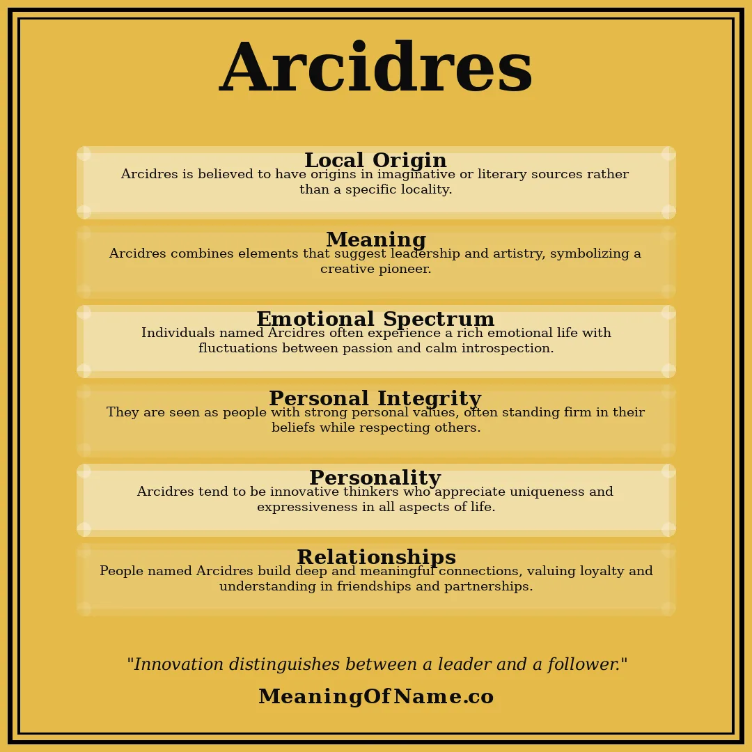 Arcidres name meaning poster