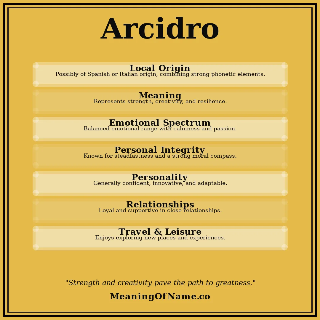 Arcidro name meaning poster
