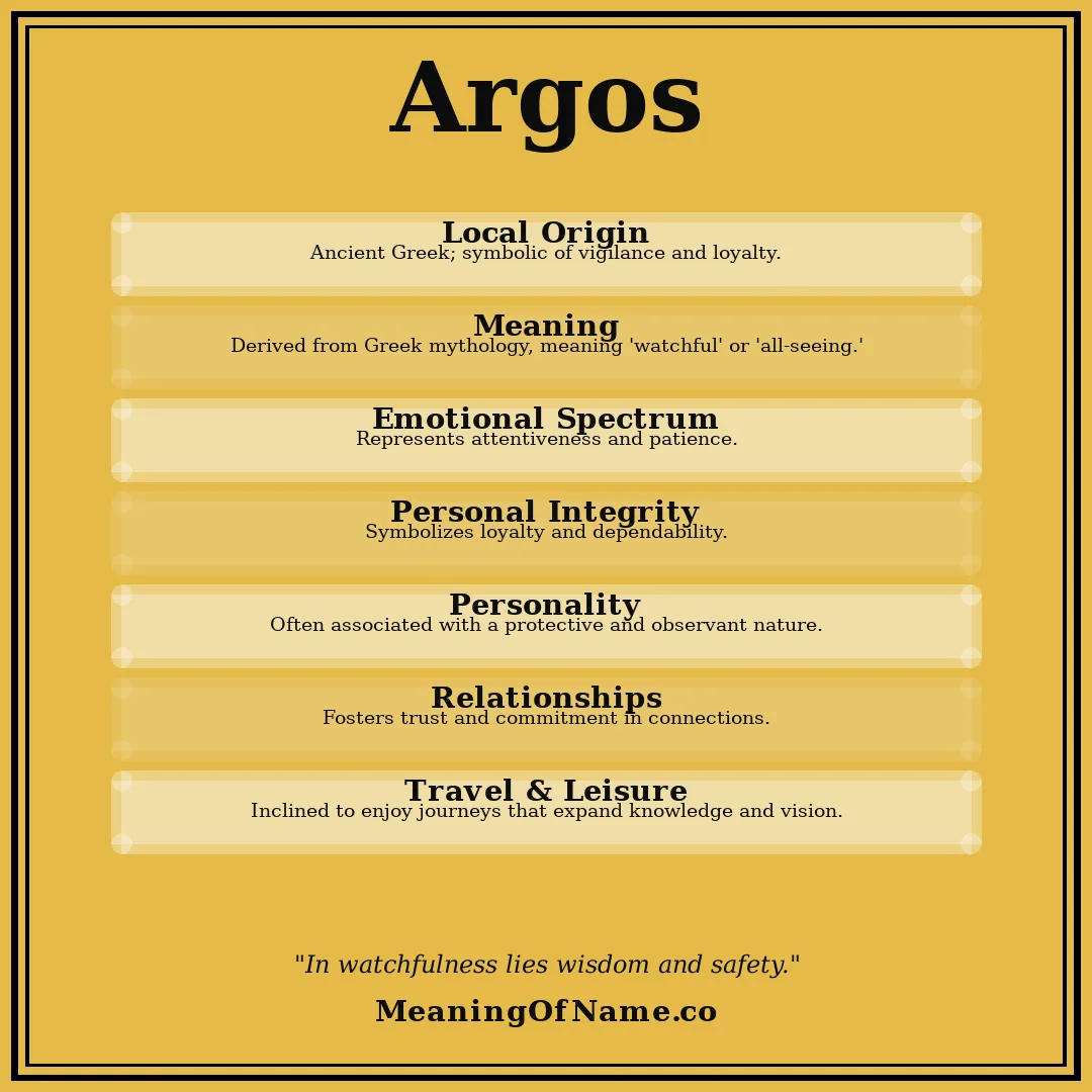 Argos name meaning poster