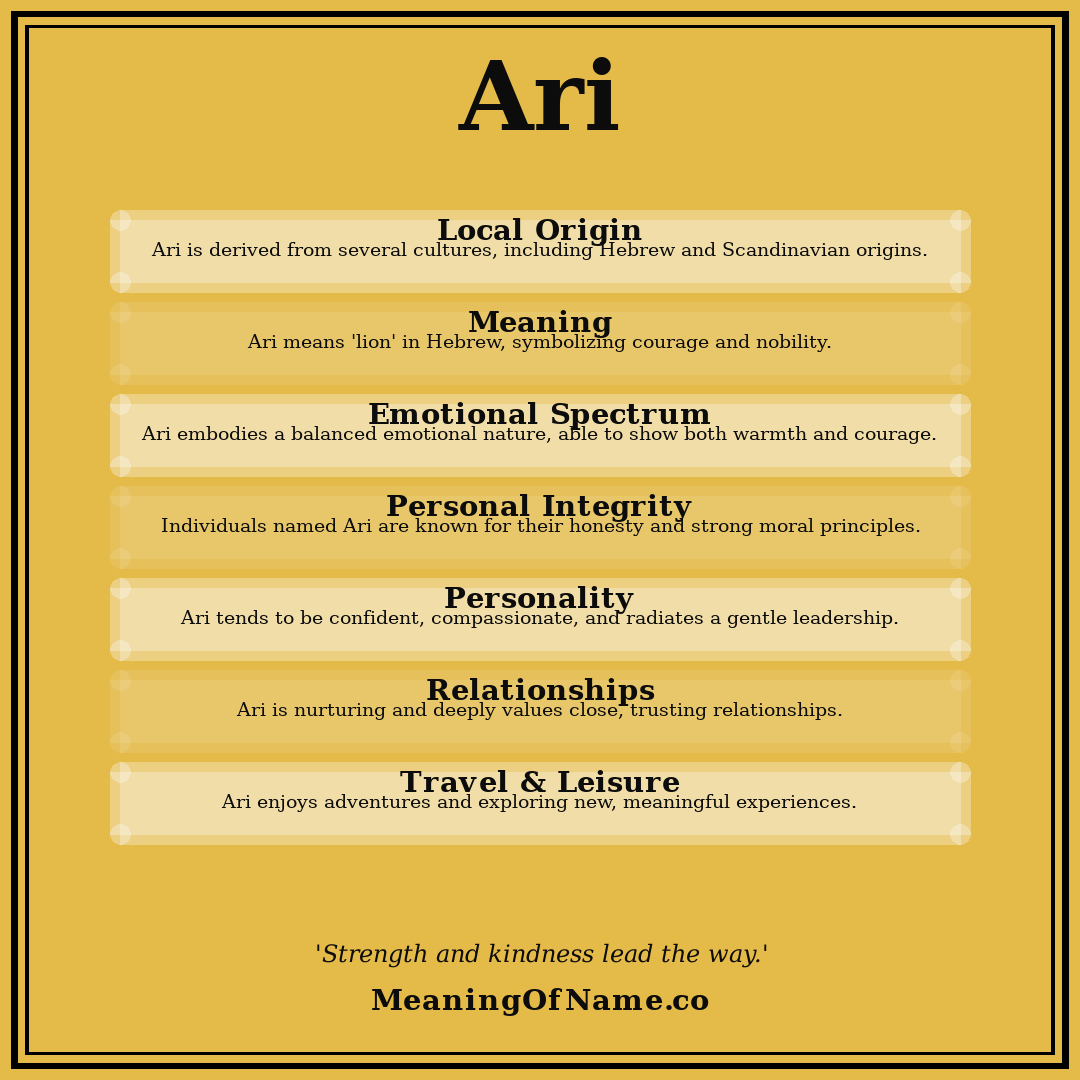 Ari name meaning poster