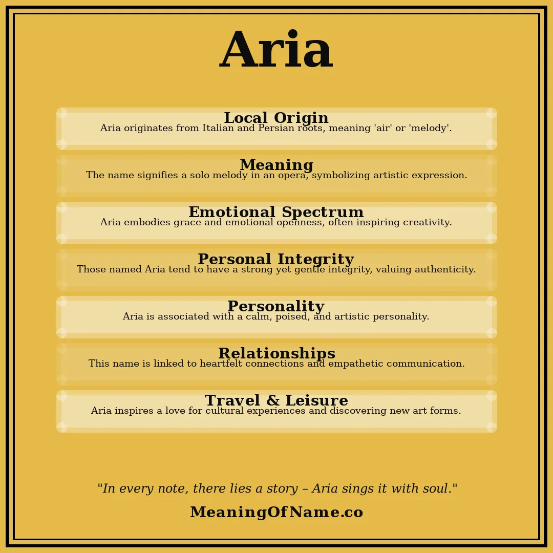 Aria name meaning poster