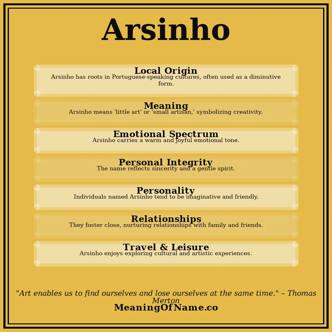 Arsinho name meaning poster