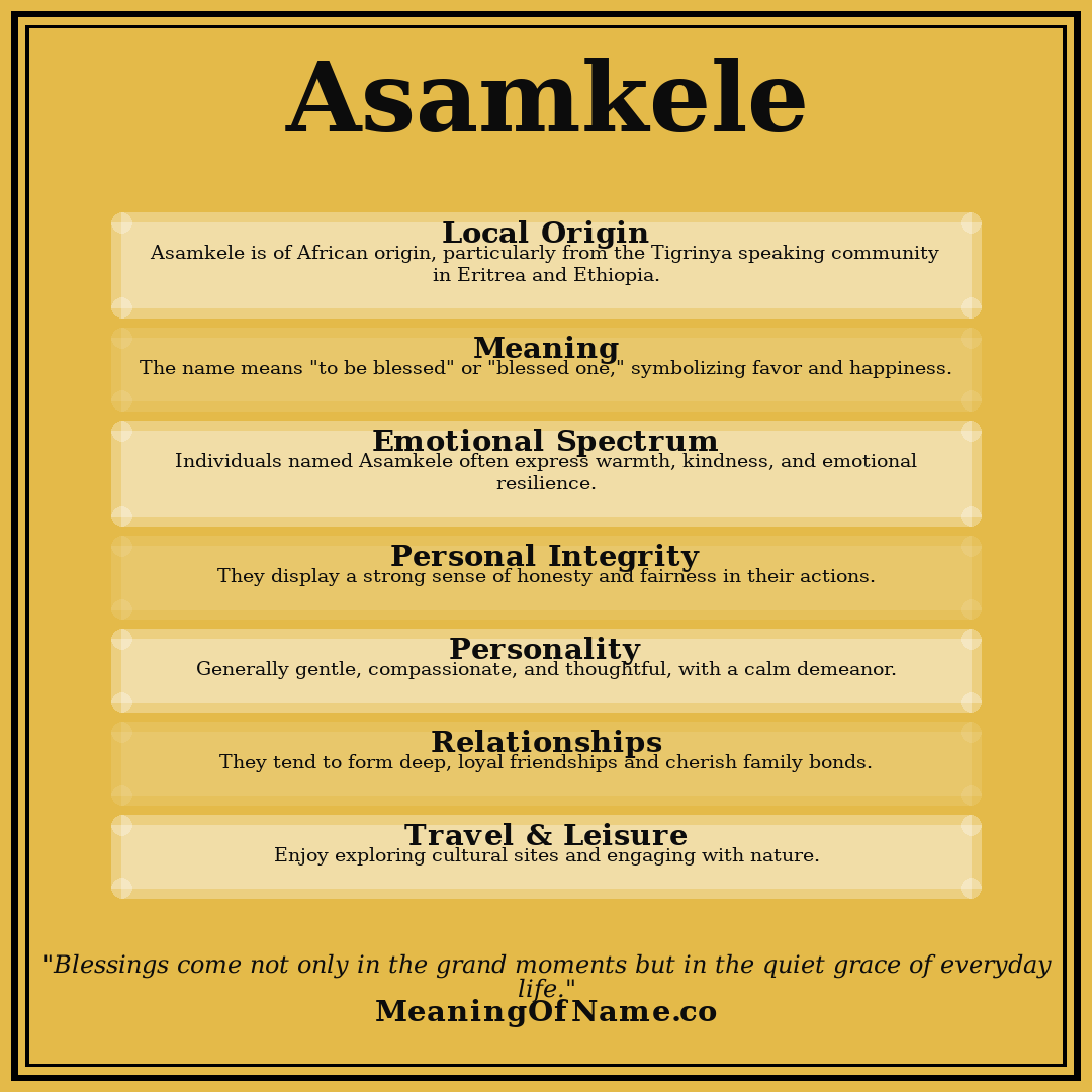 Asamkele name meaning poster