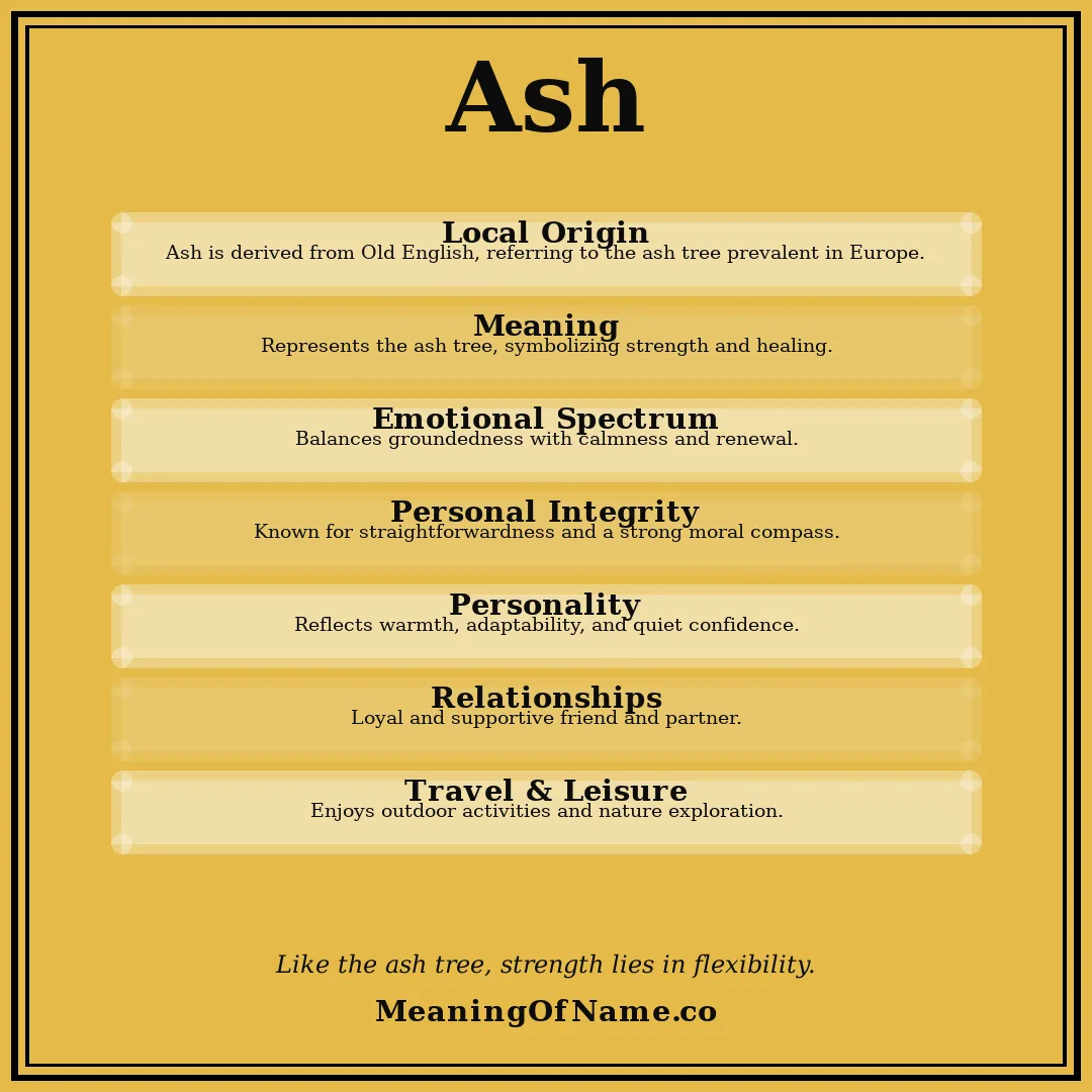 Ash name meaning poster