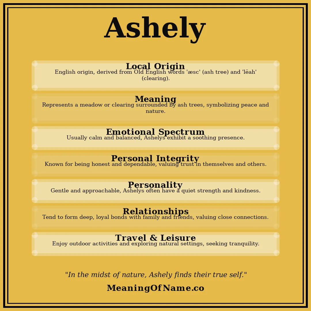 Ashely name meaning poster
