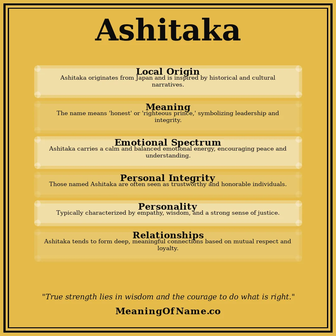 Ashitaka name meaning poster