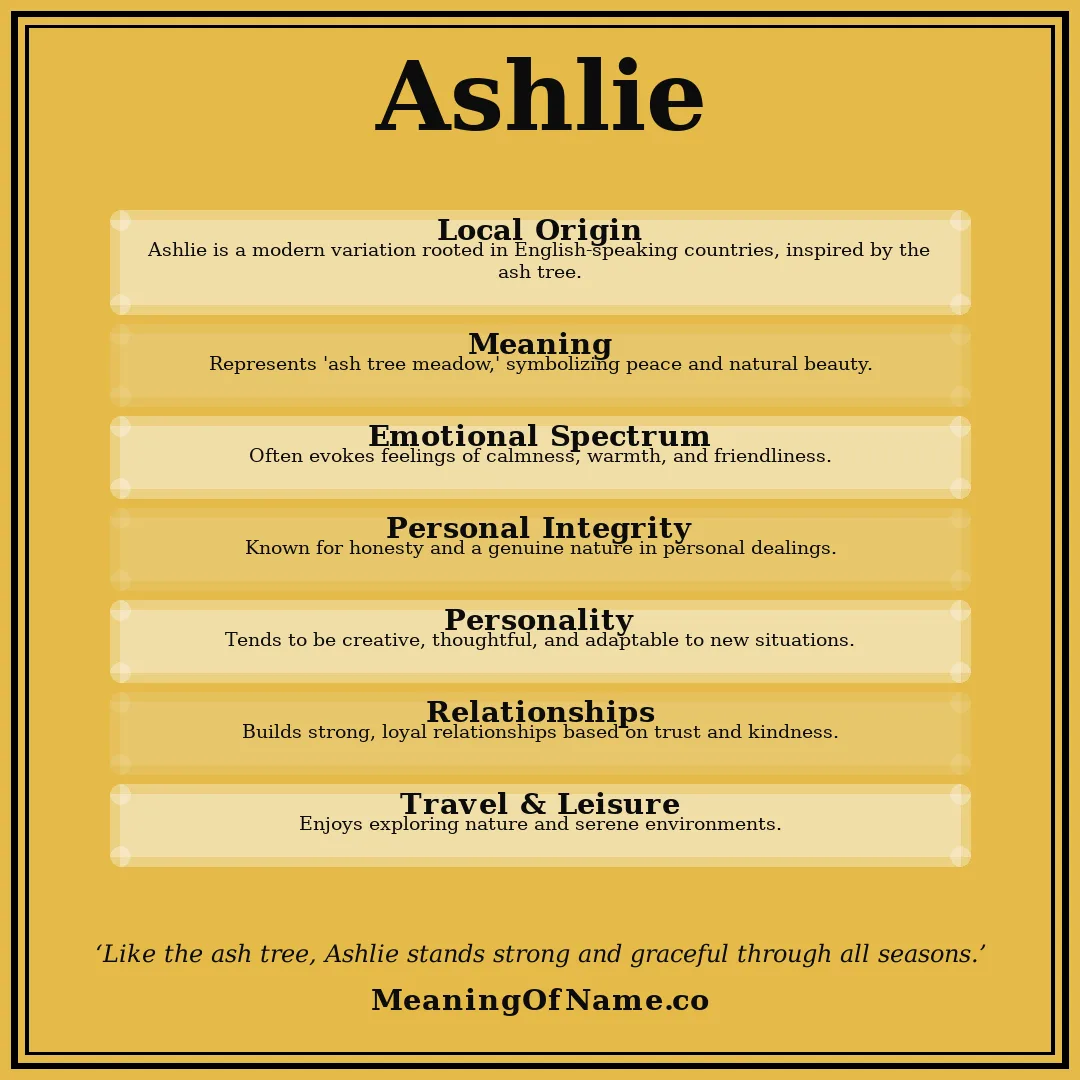 Ashlie name meaning poster