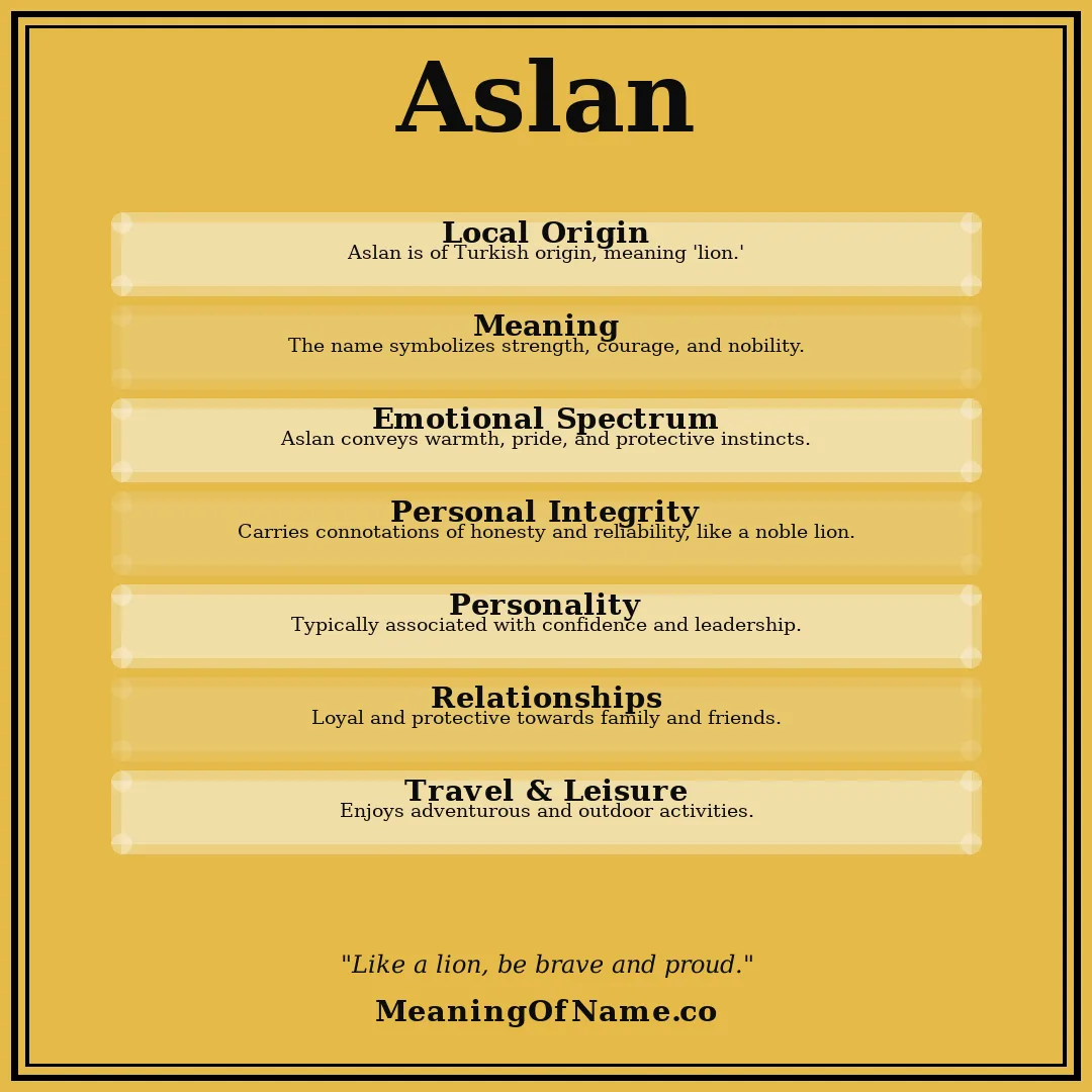 Aslan name meaning poster