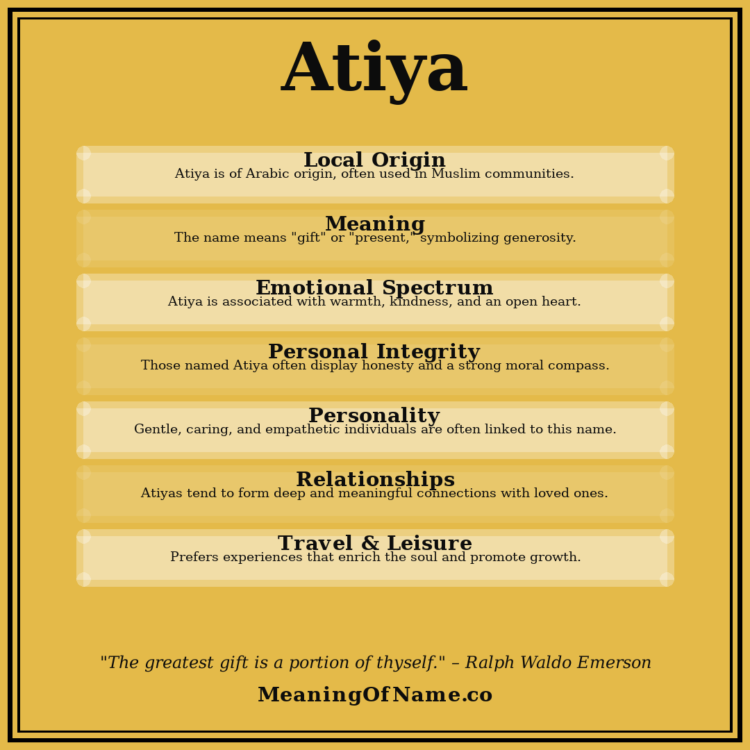 Atiya name meaning poster
