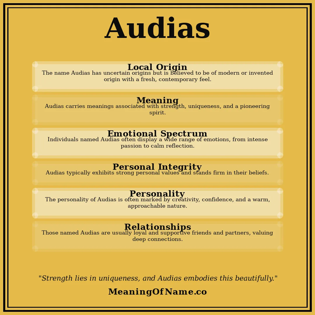 Audias name meaning poster
