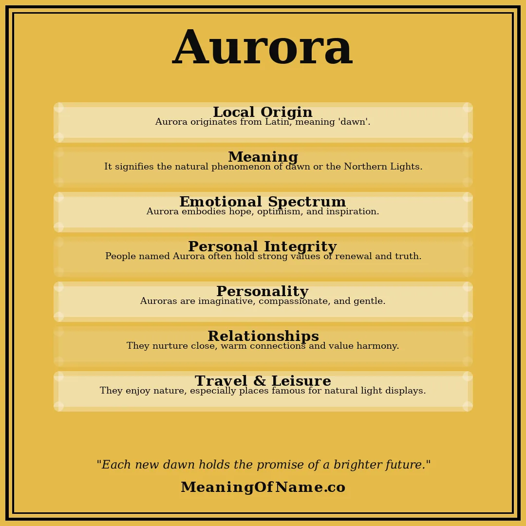Aurora name meaning poster