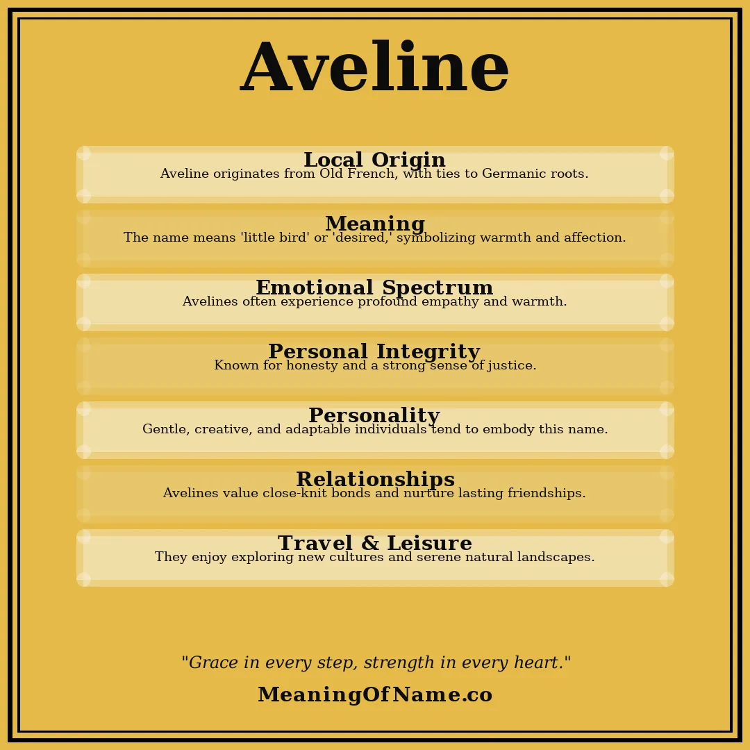 Aveline name meaning poster