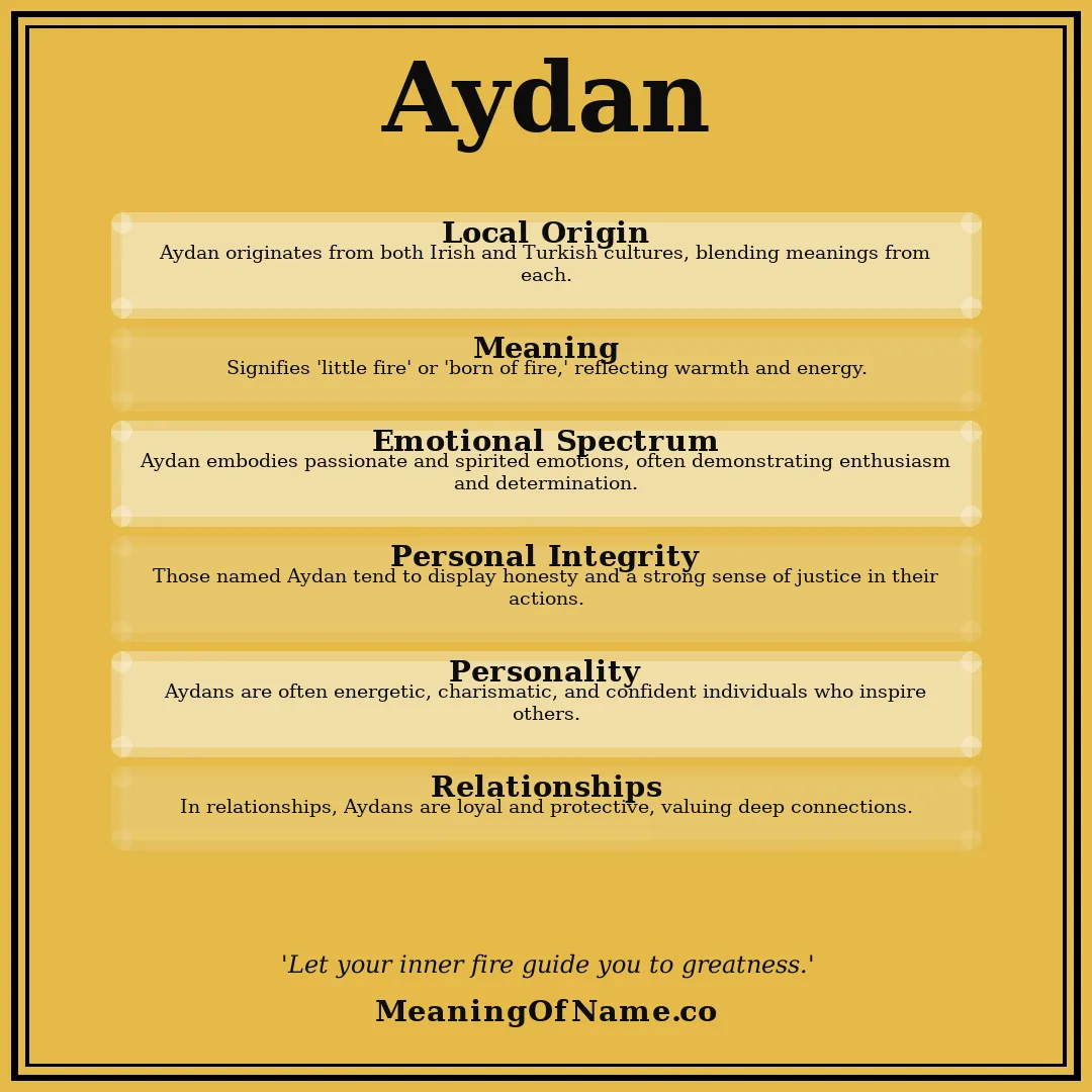Aydan name meaning poster
