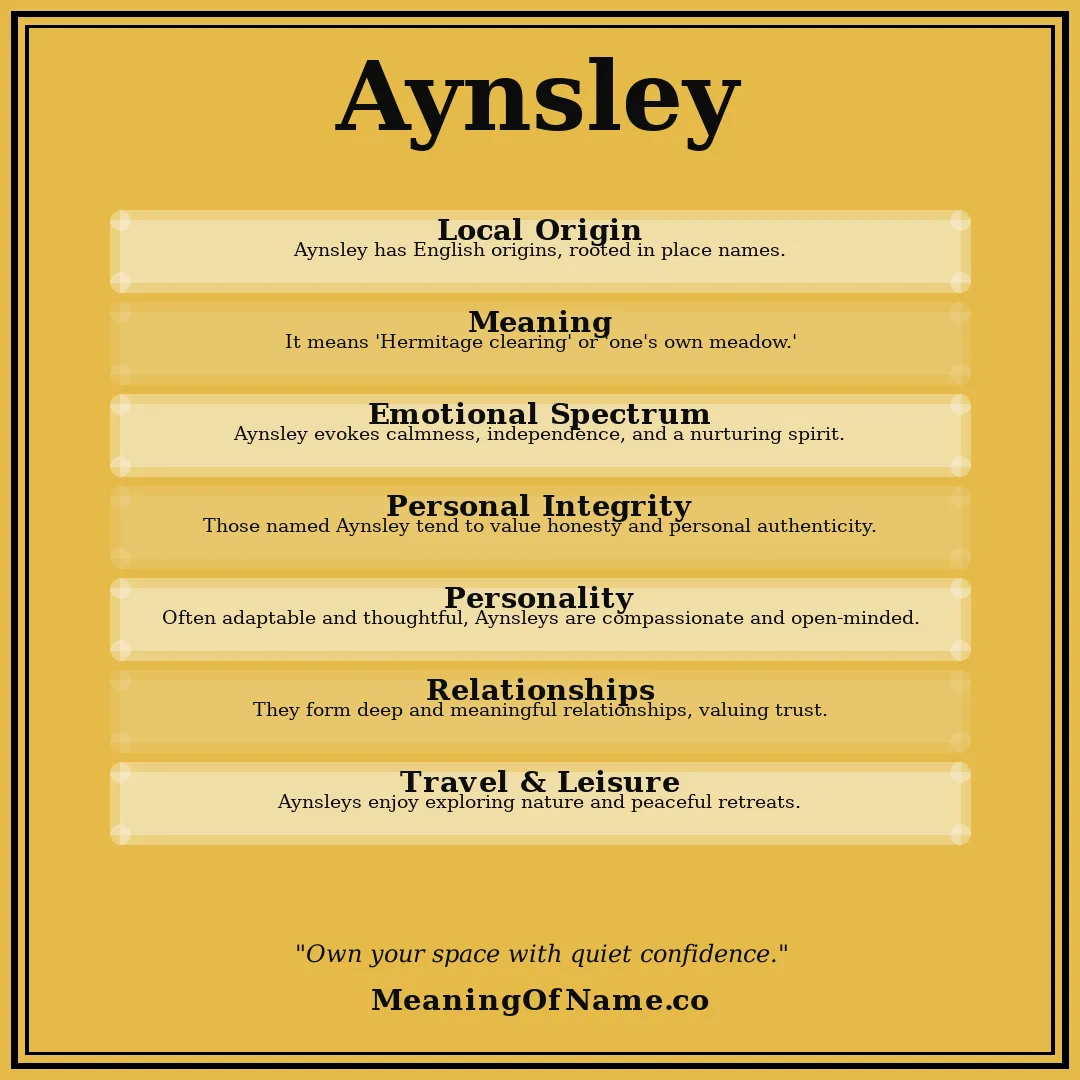 Aynsley name meaning poster