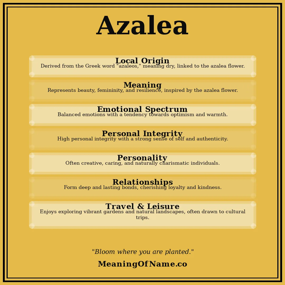 Azalea name meaning poster