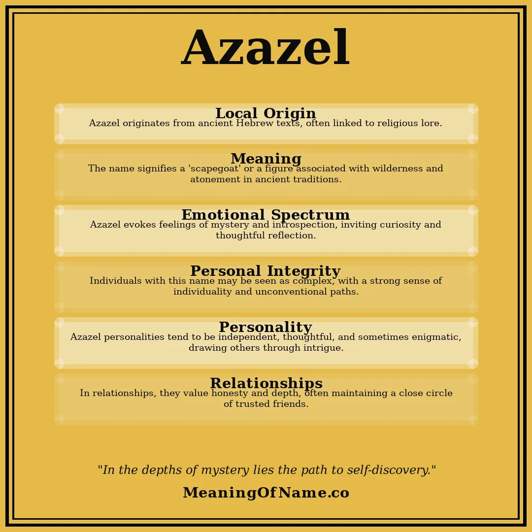 Azazel name meaning poster