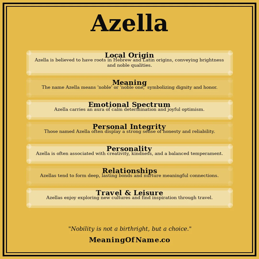 Azella name meaning poster
