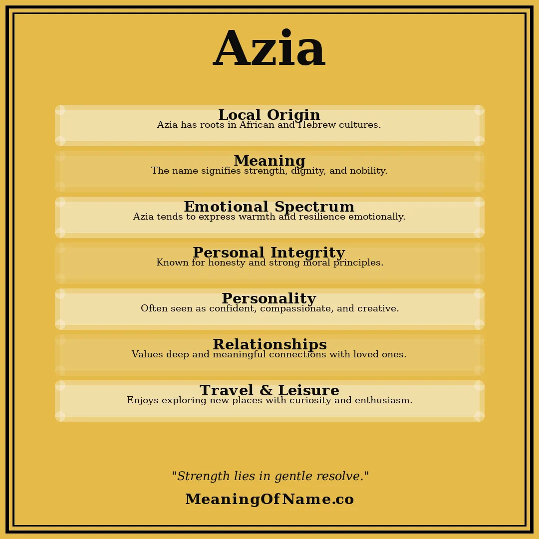 Azia name meaning poster
