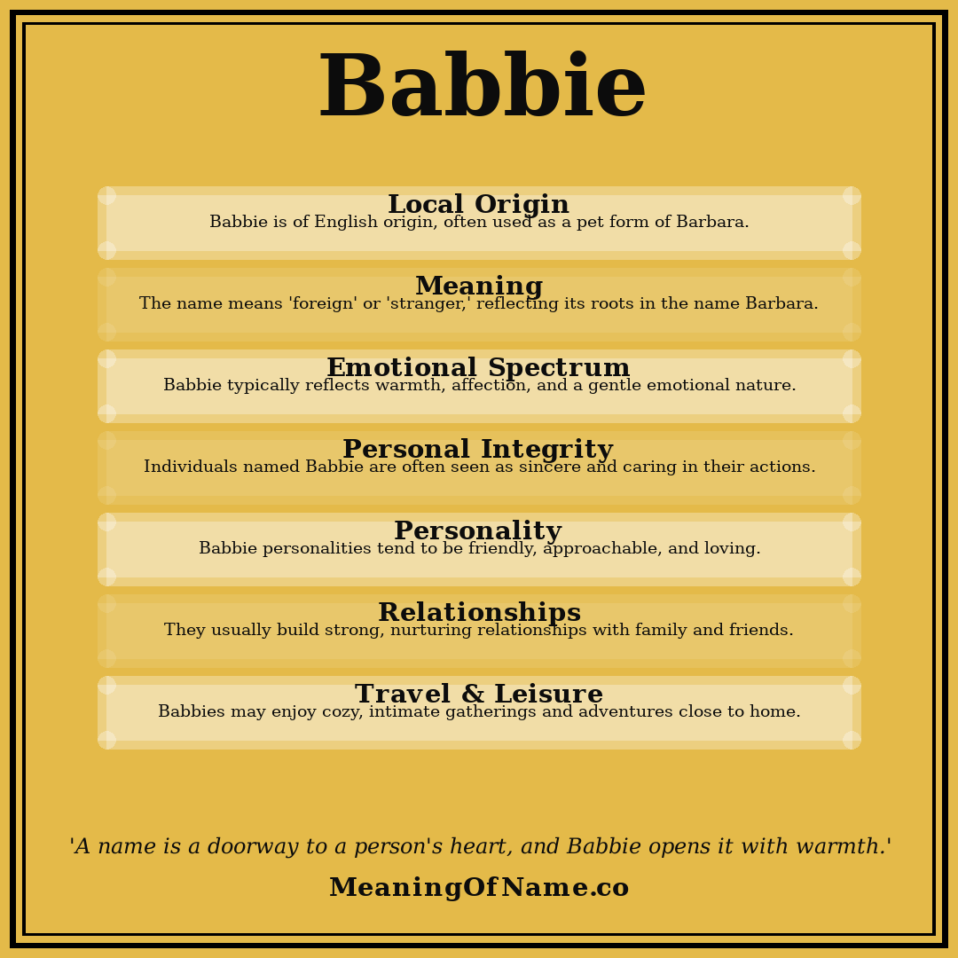 Babbie name meaning poster