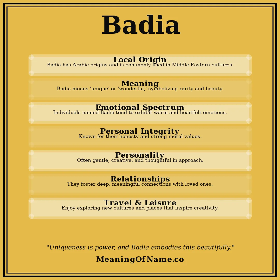 Badia name meaning poster
