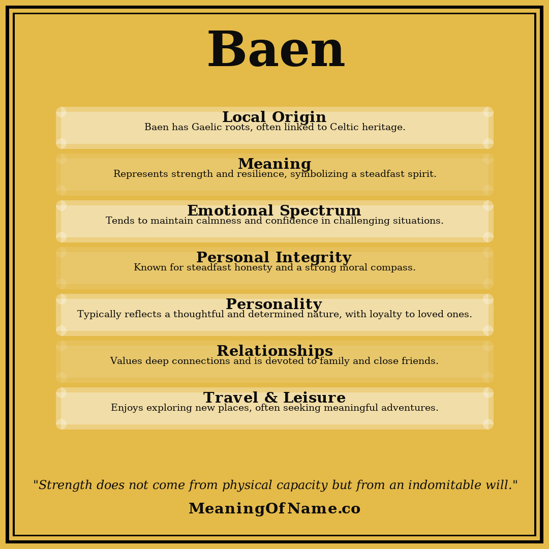 Baen name meaning poster