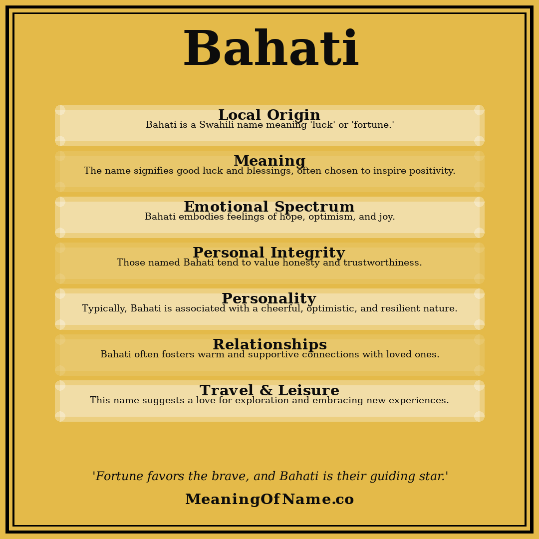 Bahati name meaning poster