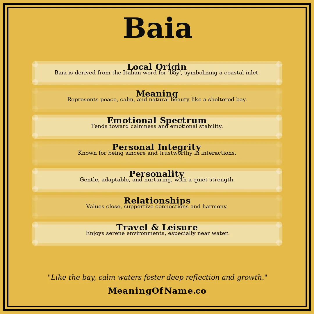 Baia name meaning poster