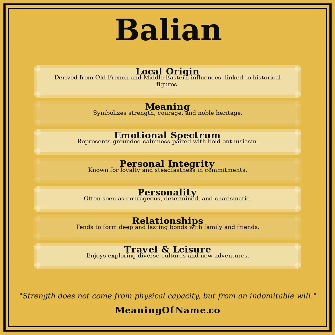 Balian name meaning poster