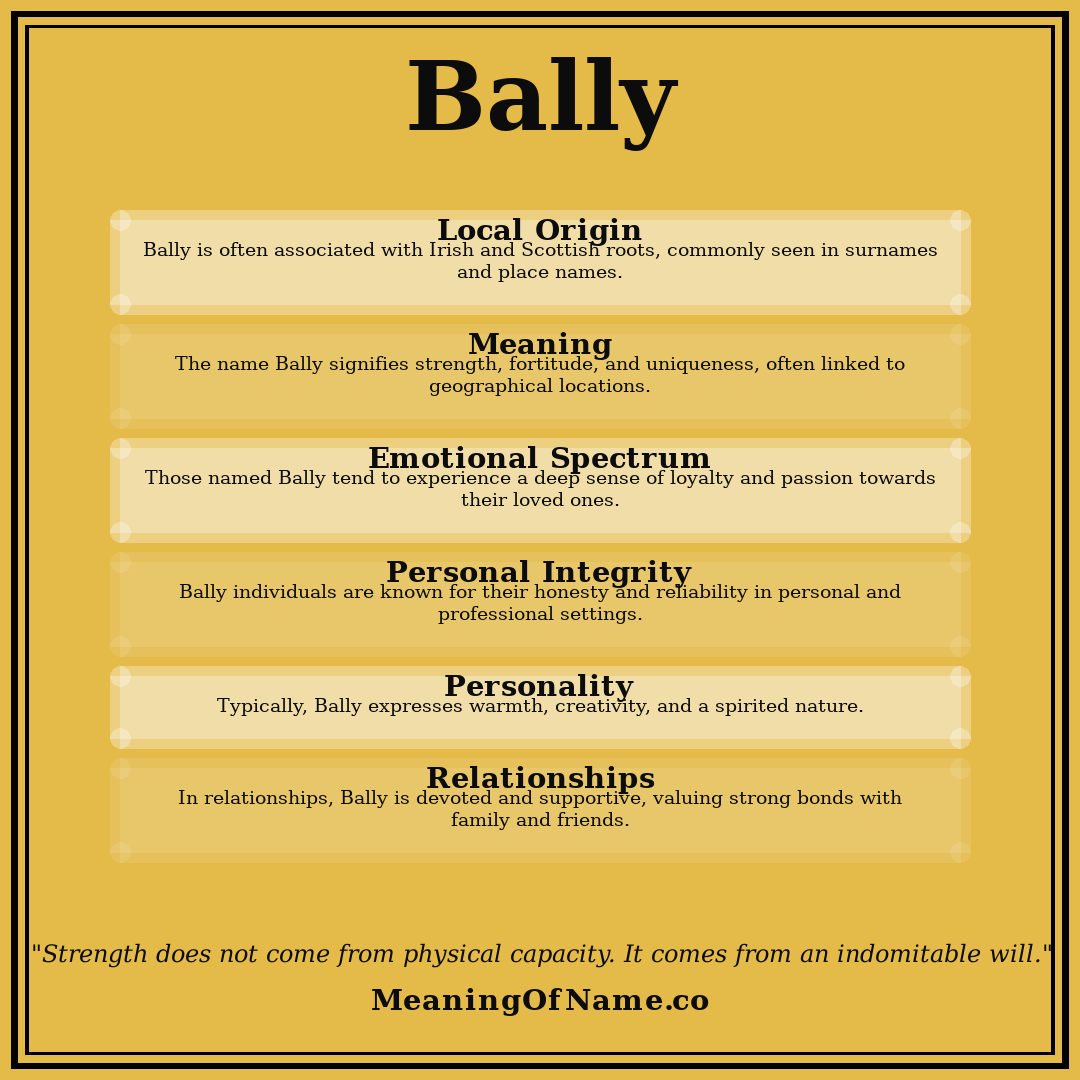 Bally name meaning poster